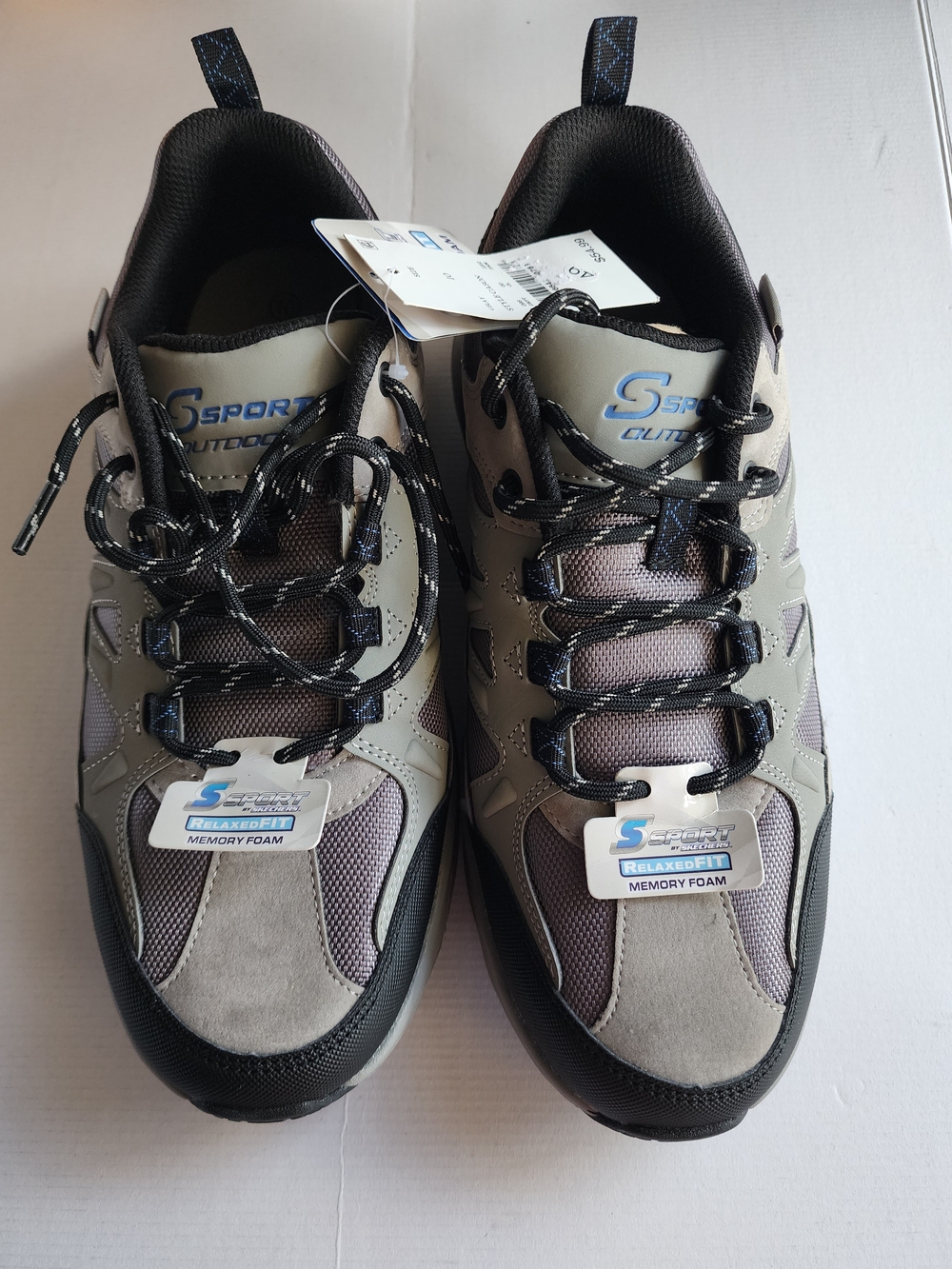 Skechers S Sport Men’s Size 10 Gray Outdoor Trail Sneakers Memory Foam NWT